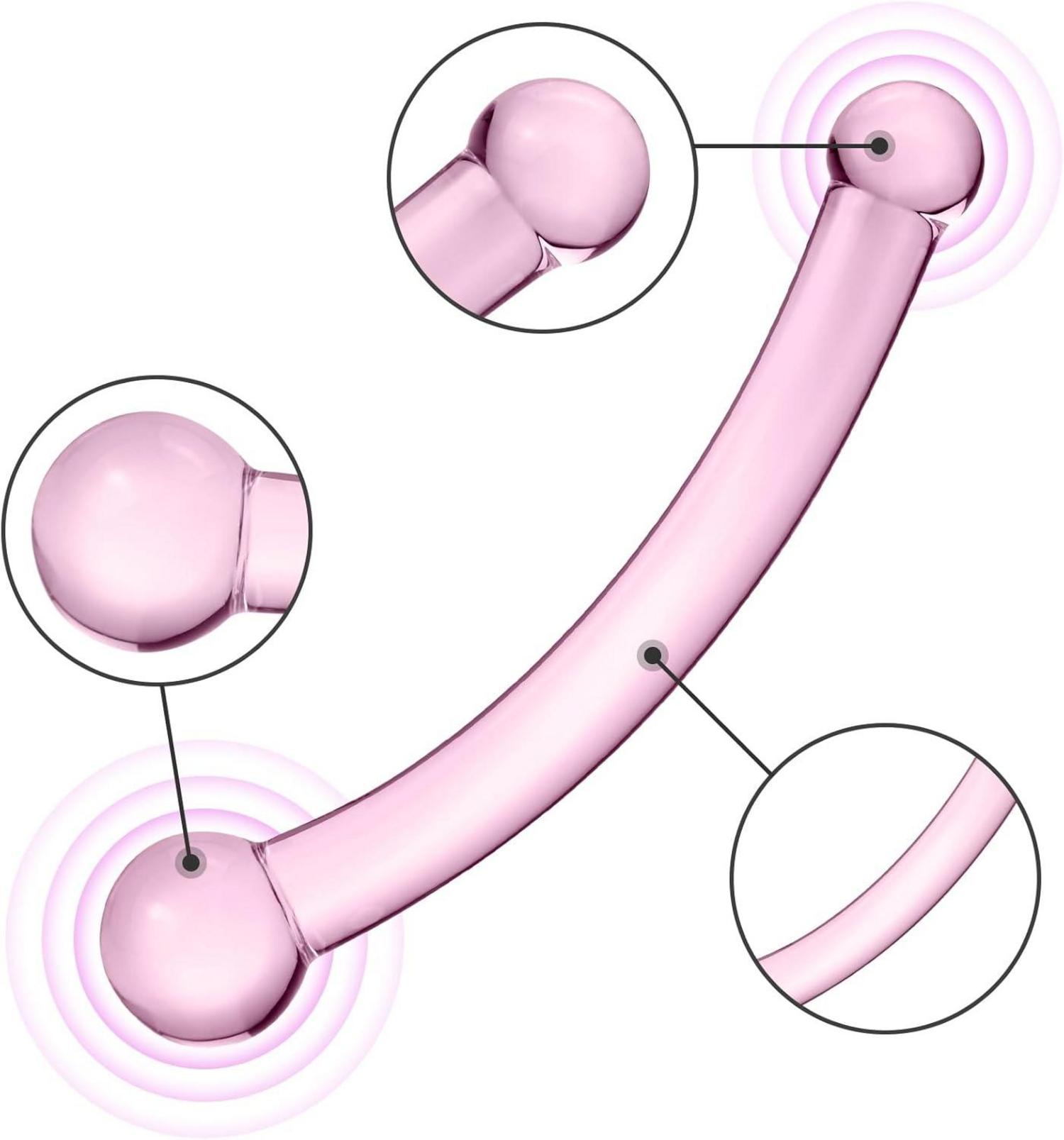 Glas Doppeldildo Kristall Analdildo G-Punkt Stimulator SM Spielzeug