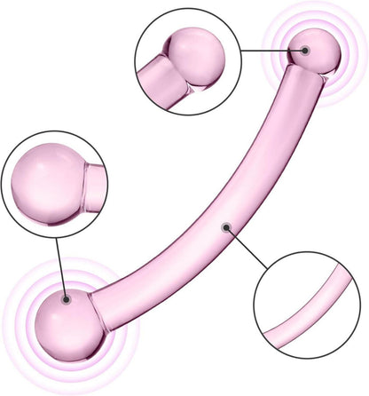 Glas Doppeldildo Kristall Analdildo G-Punkt Stimulator SM Spielzeug