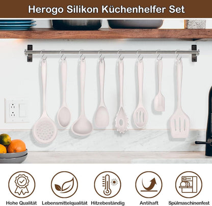8-teiliges Silikon Küchenhelfer Set Hitzebeständig Spülmaschinenfest