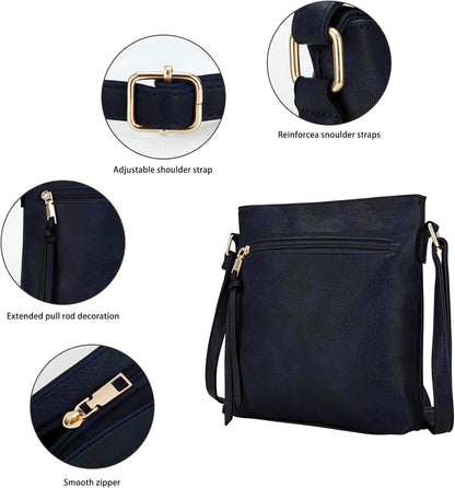 Umhängetasche Damen Crossbody-Tasche PU-Leder verstellbarer Riemen