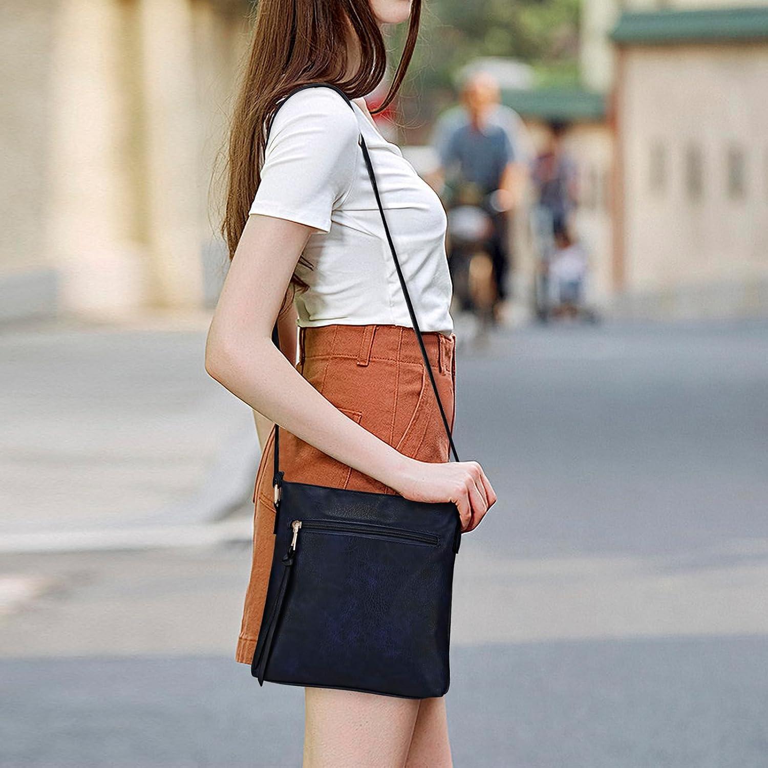 Umhängetasche Damen Crossbody-Tasche PU-Leder verstellbarer Riemen