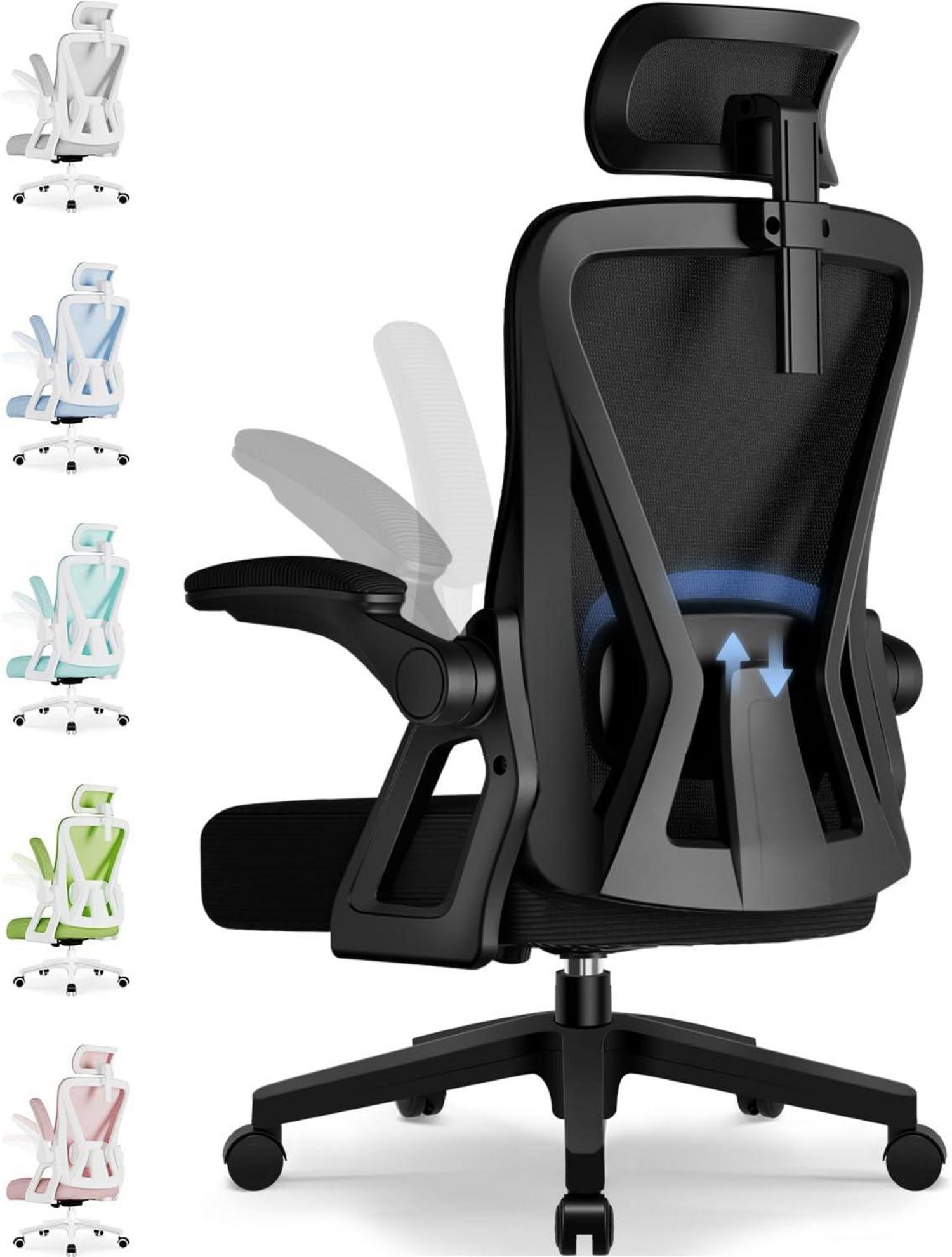 Bürostuhl Ergonomisch Verstellbar Kopfstütze Armlehnen