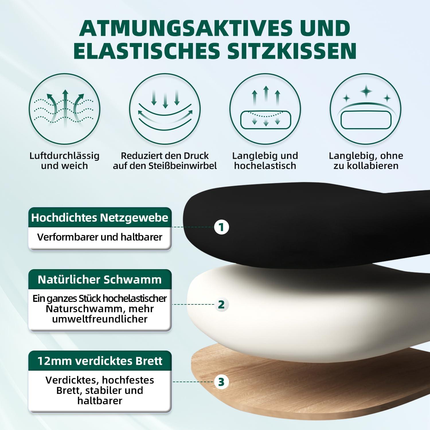 Bürostuhl Ergonomisch Verstellbar Kopfstütze Armlehnen Lendenstütze