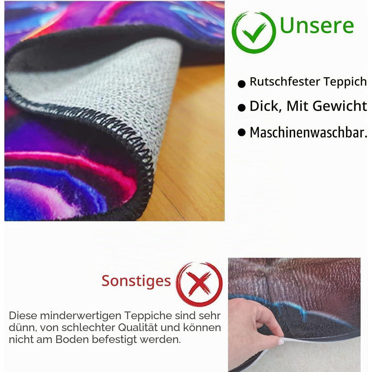 Gaming Teppich Rutschfest 120x160 cm – Dekorativer Spielbereich Teppich