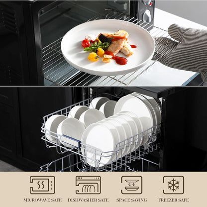 Porzellan Tafelservice Set 18-teilig Weiß MALACASA Luna