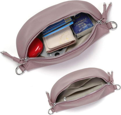 Vegane Leder Bauchtasche Damen Umhängetasche Lila