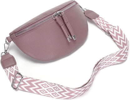 Vegane Leder Bauchtasche Damen Umhängetasche Lila