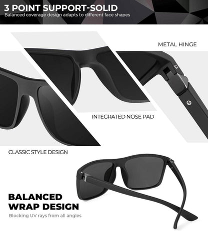Polarisierte Sonnenbrille Herren/Damen UV400 Pilotobjektive Vintage Brillengestell