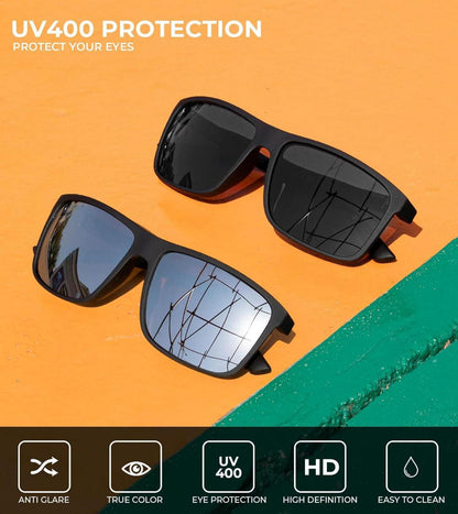 Vintage TR90 Polarisierte Sonnenbrille UV400 HD Damen/Herren