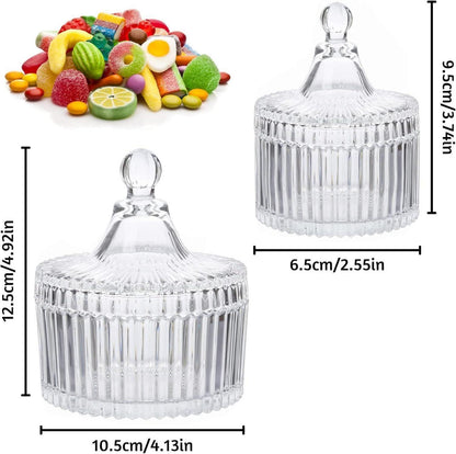 Glas Bonbonglas mit Deckel 100/300 ml Süßigkeiten Keksdose