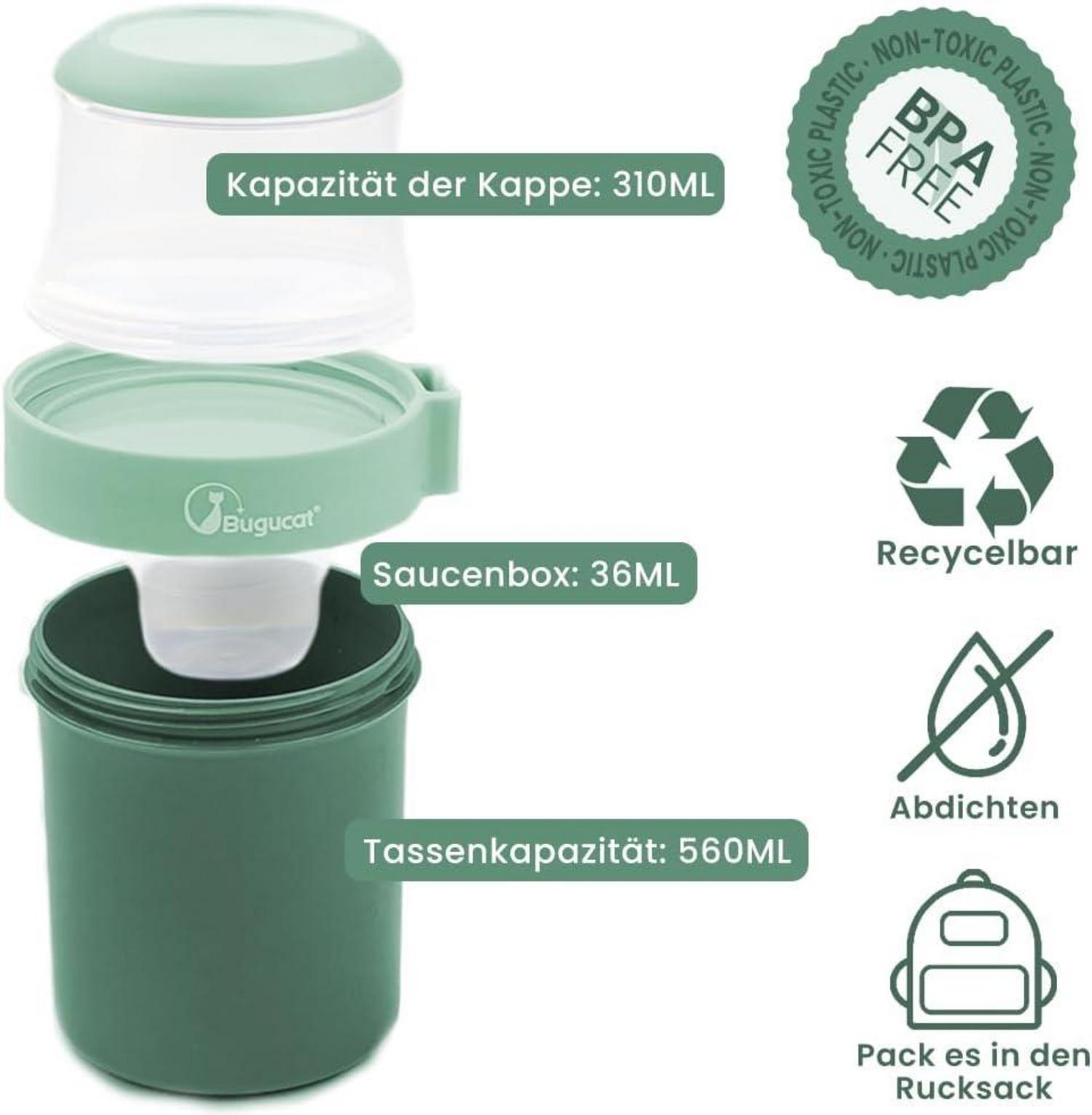Bugucat 2in1 Müslibecher to Go 560ml+310ml, Lunchpot
