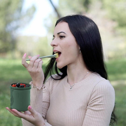 Bugucat Müslibecher to Go 2in1 560ml+310ml Salatbecher Yoghurt 2er Set