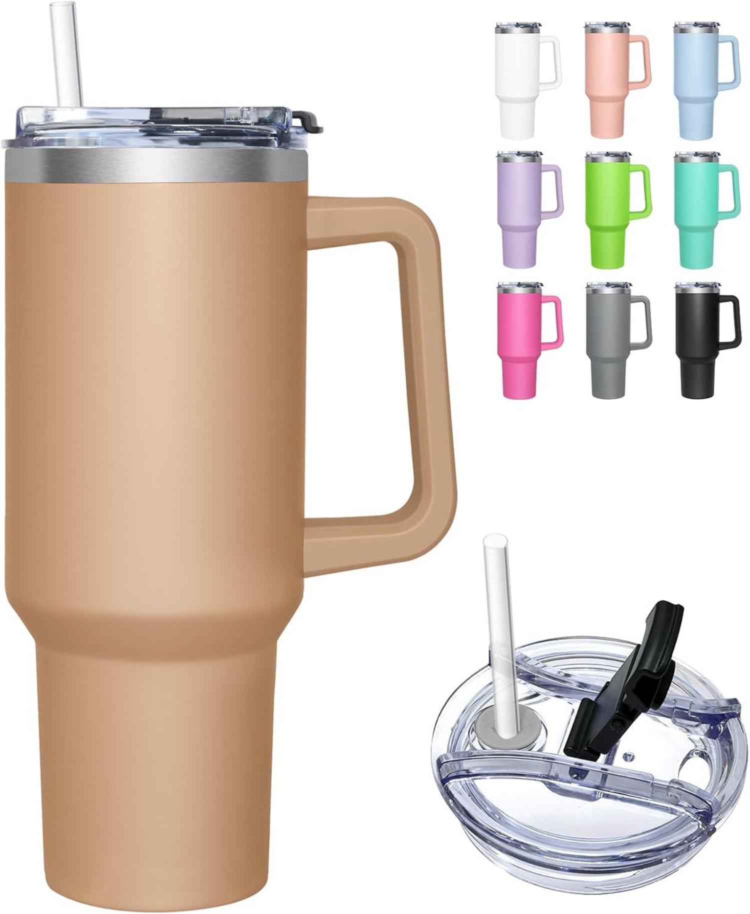 Thermobecher 1180ML mit 2-in-1-Deckel für Kaffee Tee Kaltgetränke