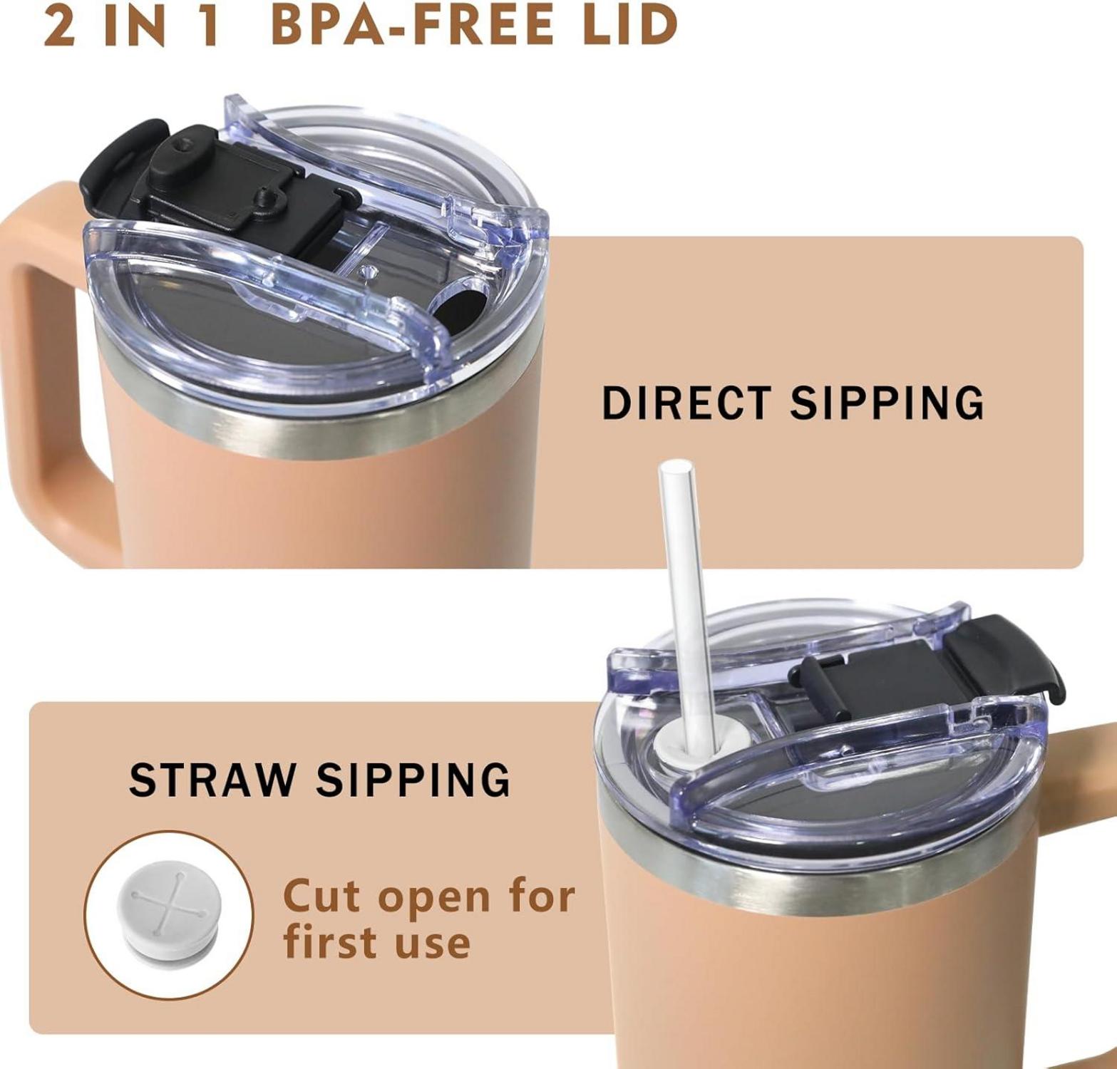 Thermobecher 1180ML mit 2-in-1-Deckel, Kaffeebecher to