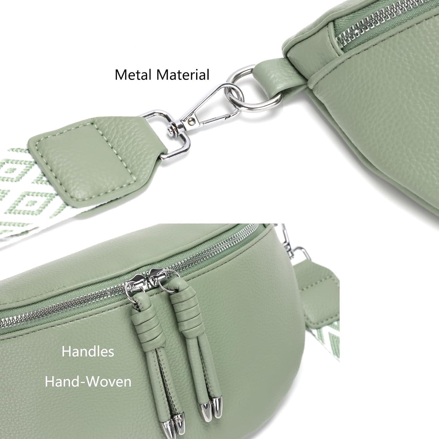 Bauchtasche Damen Veganes Leder Crossbody Umhängetasche Handytasche
