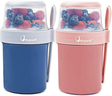 Bugucat 2in1 Müslibecher to Go Set 560ml+310ml Blau Rosa