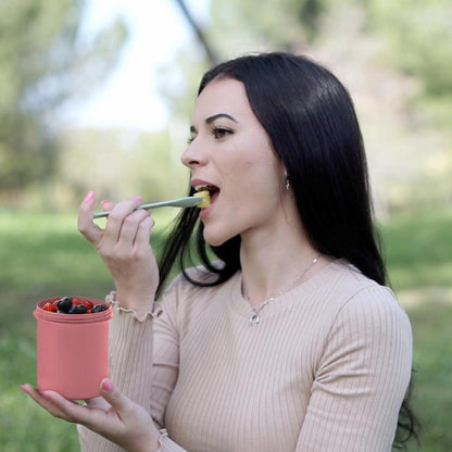 2in1 Müslibecher to Go Set 560ml+310ml Blau Rosa