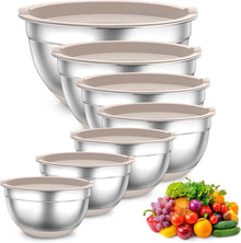 Edelstahl Rührschüssel Set Salatschüssel Luftdicht Deckel Silikonboden