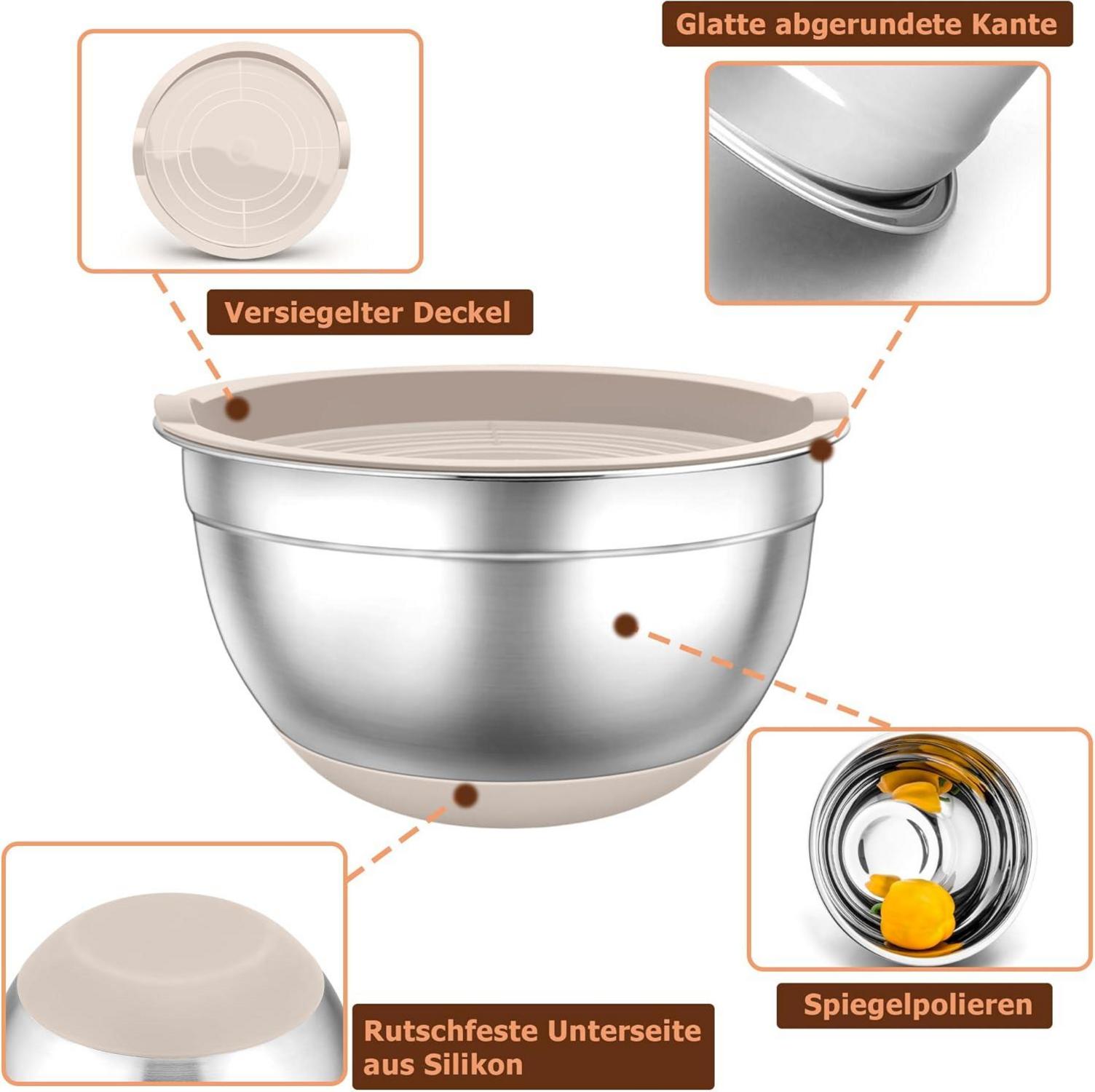 TEAMFAR 7tlg. Rührschüssel Set Edelstahl Salatschüssel
