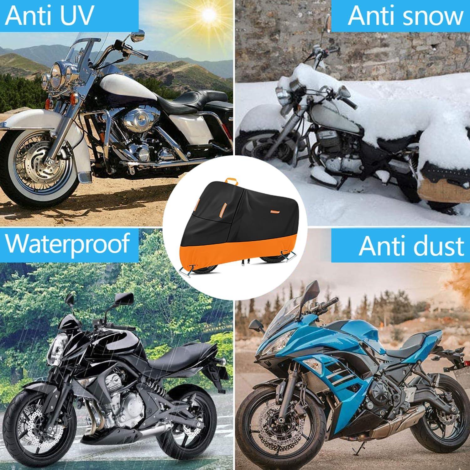 Motorradabdeckplane 300D Oxford Wasserdicht 5 Reflektierende Streifen