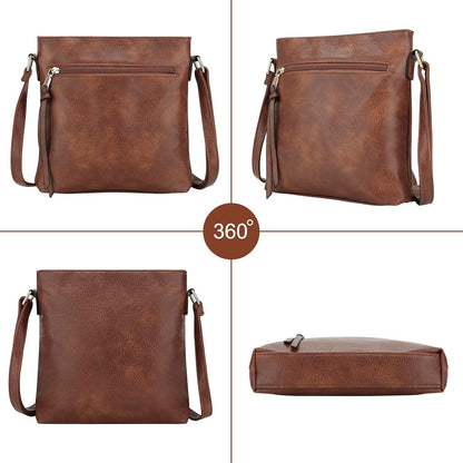 dobsechs Umhängetasche Damen PU-Leder Crossbody verstellbarer Riemen