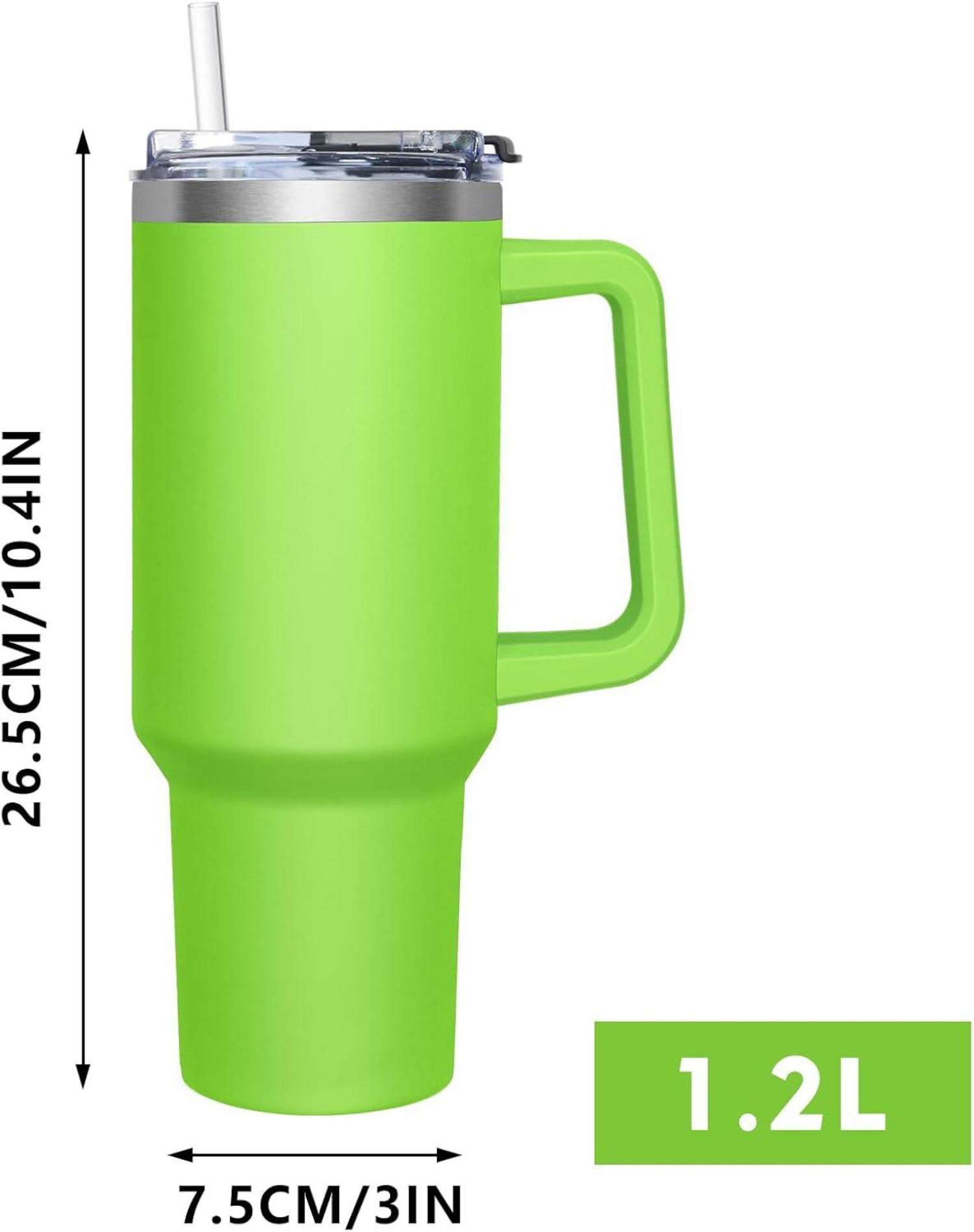 HNCY Thermobecher 1180ML 2-in-1-Deckel Kaffeebecher Trinkbecher Strohhalm