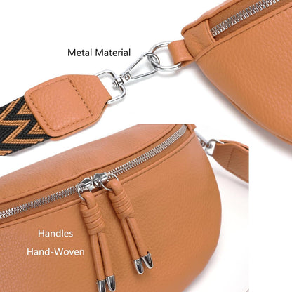 Bauchtasche Damen Veganes Leder Umhängetasche Handytasche Orange