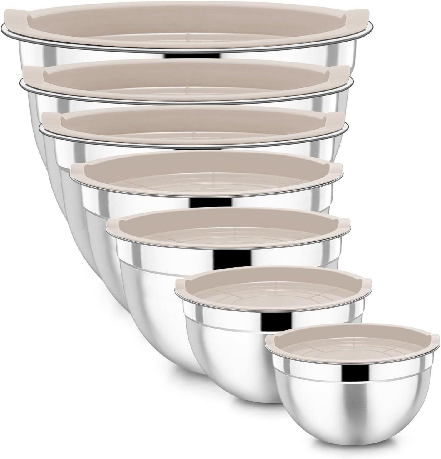 Homikit Edelstahl Rührschüssel 7er Set mit