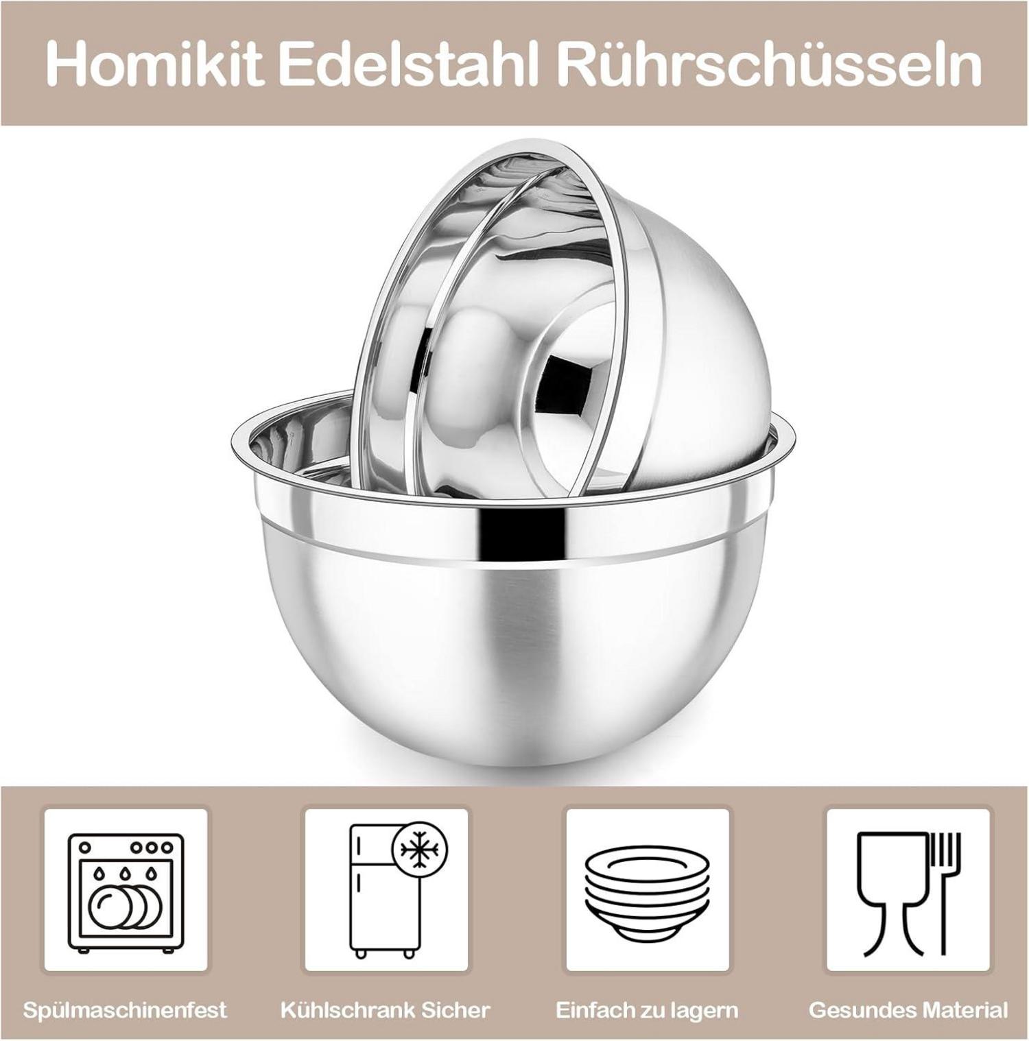 7er Set Edelstahl Rührschüssel mit
