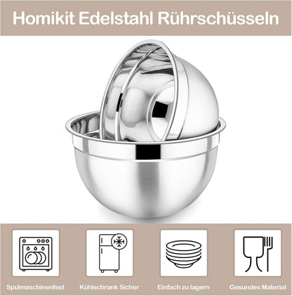 7er Set Edelstahl Rührschüssel mit
