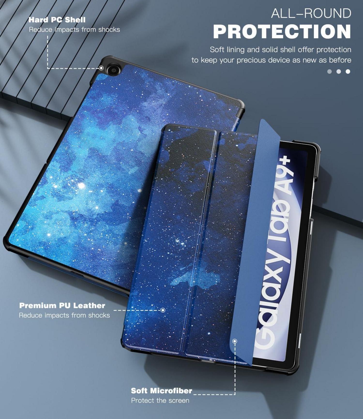 Hülle Samsung Galaxy Tab A9+ 11 Zoll 2023 BlauSterne Standfunktion