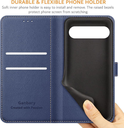 Handyhülle Google Pixel 9 Pro XL Leder Klapphülle Card Slots