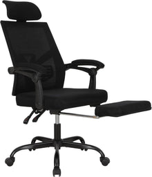 Ergonomischer Bürostuhl mit Mesh und Fußstütze, Schwarz