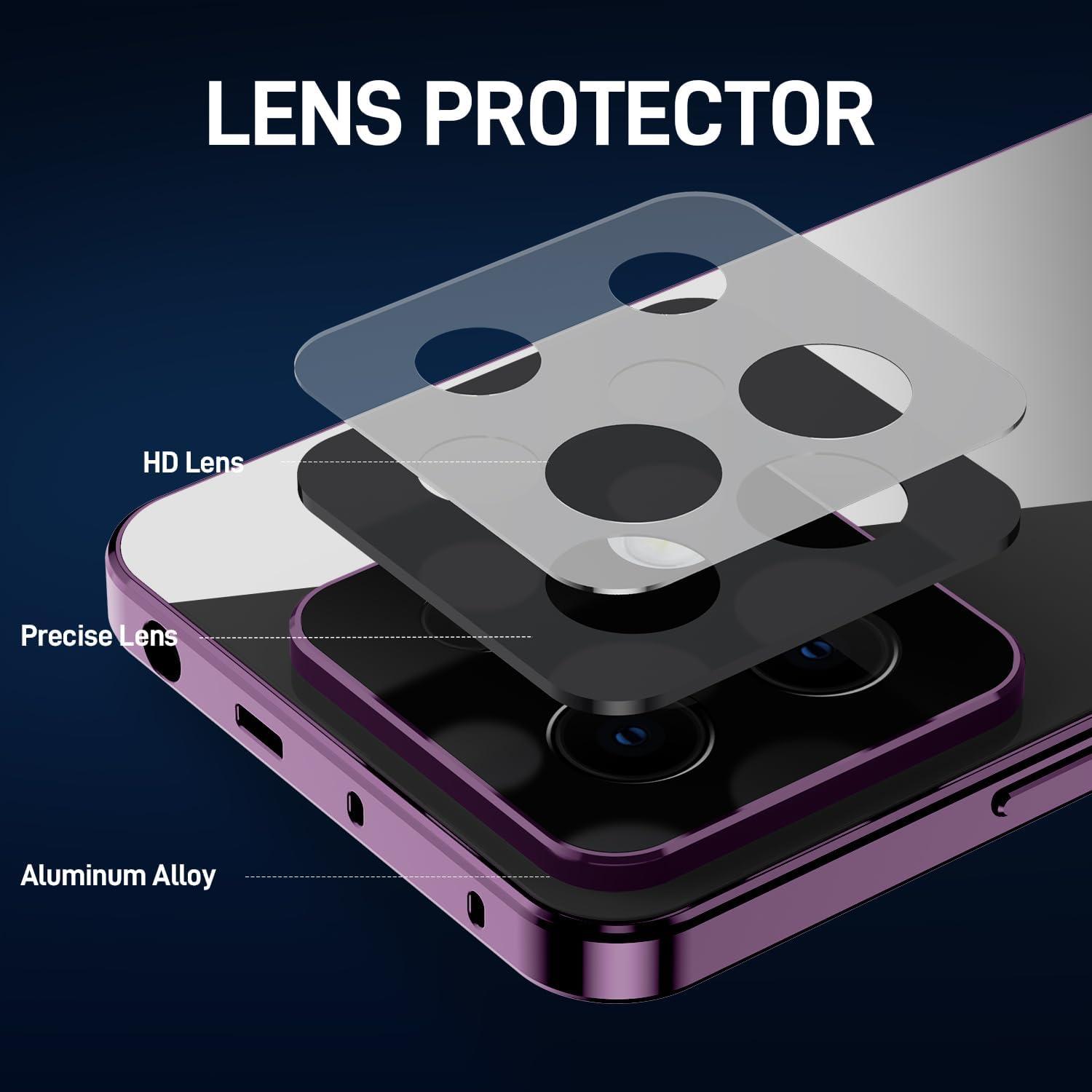 Hülle Xiaomi Redmi Note 13 5G Magnet Adsorption Aluminium Glas lila