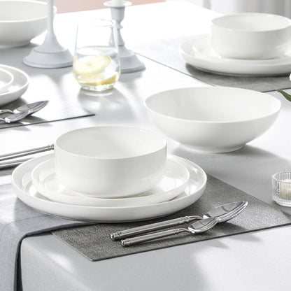 Porzellan Tafelservice Set 24-tlg. Weiß, je 6