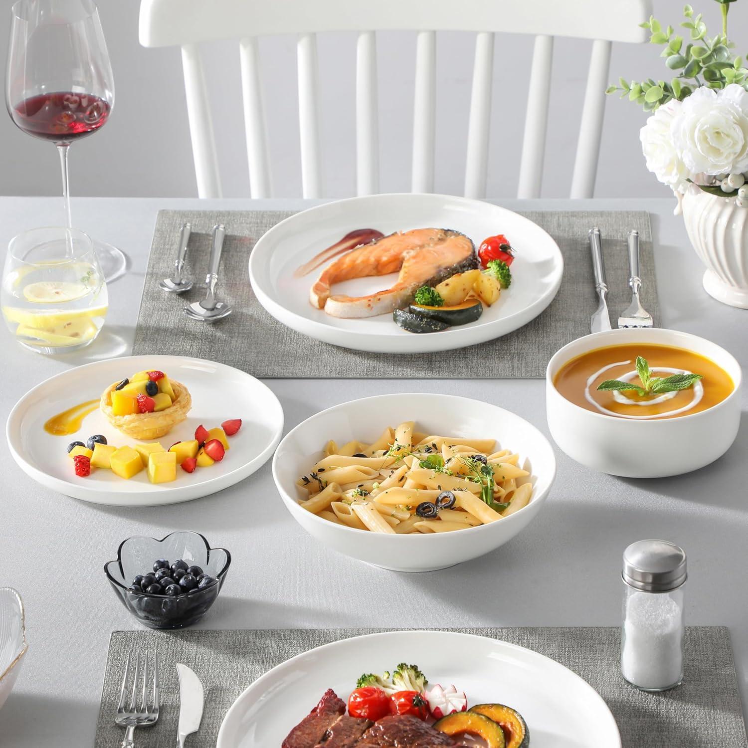 Porzellan Tafelservice Set 24-tlg. Weiß, je 6