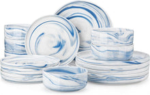 Porzellan Tafelservice Set 18-teilig Blau Geschirrset