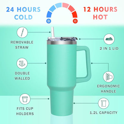 Thermobecher 1180ML 2-in-1-Deckel Kaffeebecher Thermo Trinkbecher