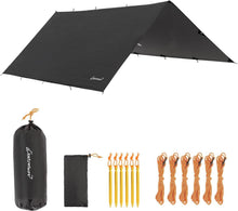 Wasserdichte Camping Zeltplane 305x293 cm mit Ösen & Seilen