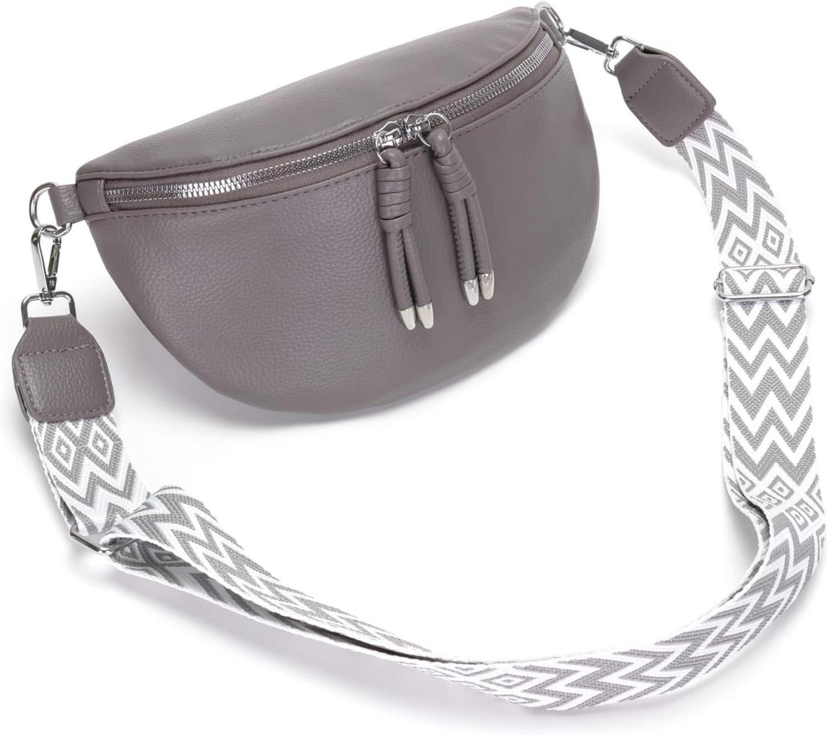 SOGYECS Damen Bauchtasche Crossbody Bag Umhängetasche Handytasche Grau