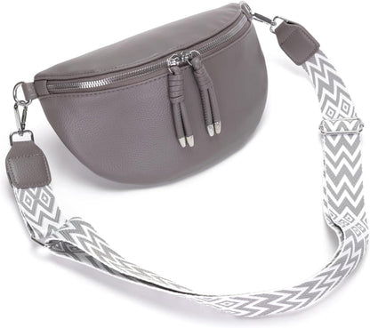 SOGYECS Damen Bauchtasche Crossbody Bag Umhängetasche Handytasche Grau