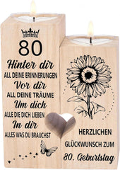 Kerzenständer 80. Geburtstag Frau Mann Geschenke Deko Oma Mama
