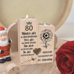 Kerzenständer 80. Geburtstag Deko Geschenke Frauen Mama Oma