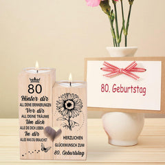 Kerzenständer 80. Geburtstag Frau Mann Geschenke Deko Oma Mama