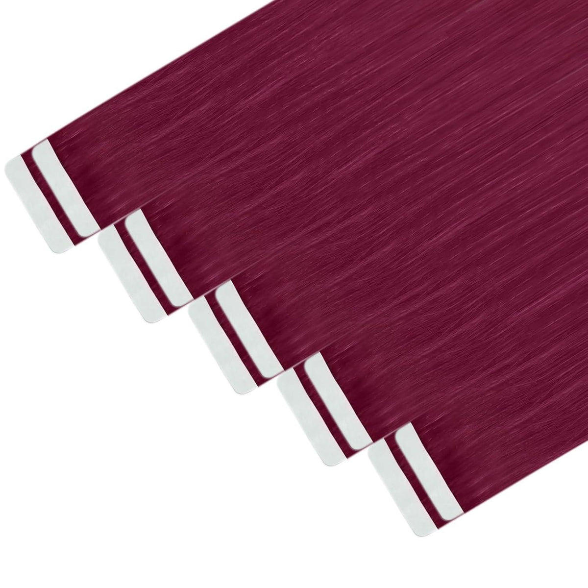 Echthaar Tape Extensions Burgundy Rot 50cm 25g