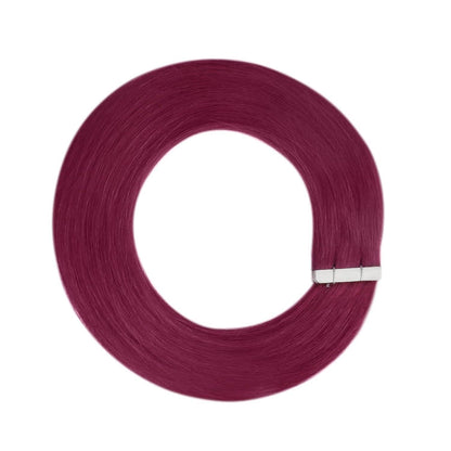 Echthaar Tape Extensions Burgundy Rot 50cm 25g