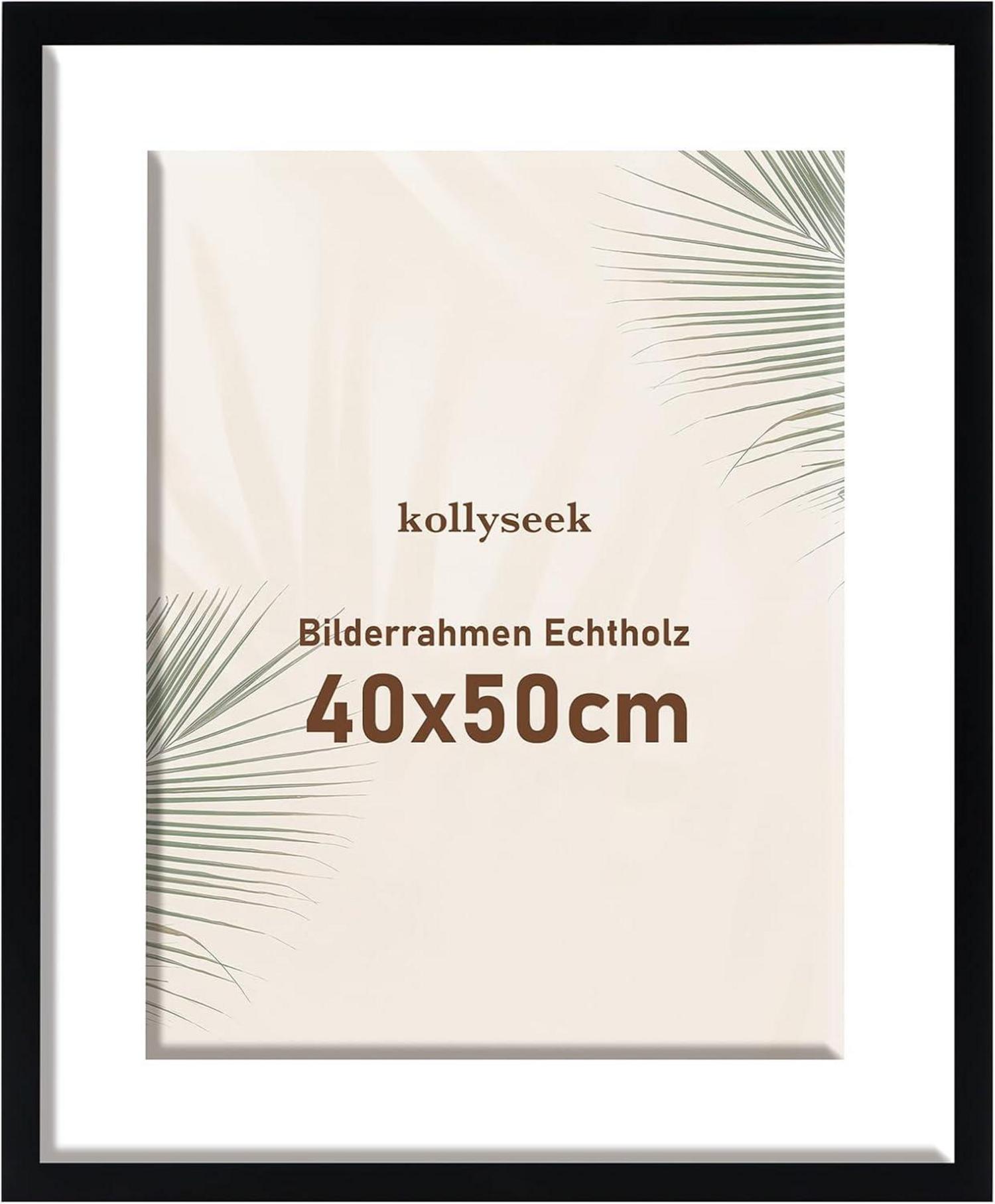 Bilderrahmen Echtholz Passepartout Acrylglas Kieferholz Schwarz