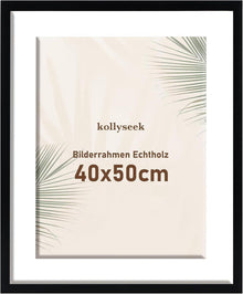 Bilderrahmen Echtholz Passepartout Acrylglas Kieferholz Schwarz