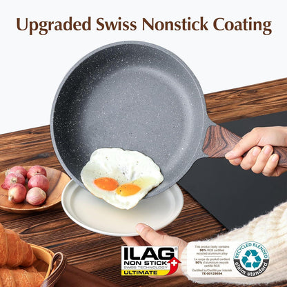 Sensarte Antihaft Kochgeschirr Set 13-teilig mit Glasdeckel