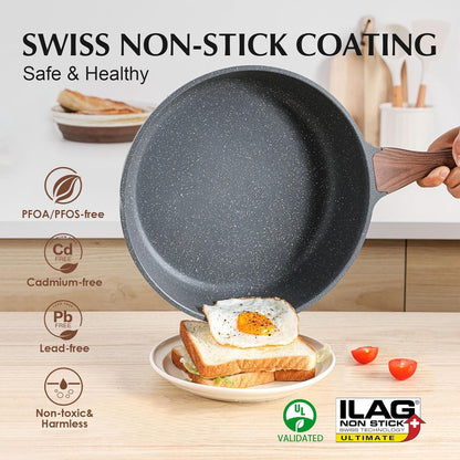 Antihaft Kochgeschirr Set 13-teilig Topf Pfannen Stay Cool Pfanne